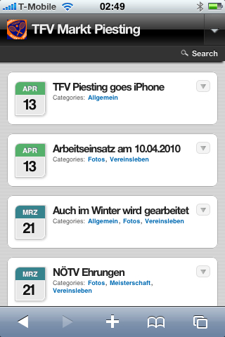 TFV Piesting goes iPhone